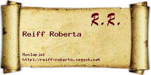 Reiff Roberta névjegykártya